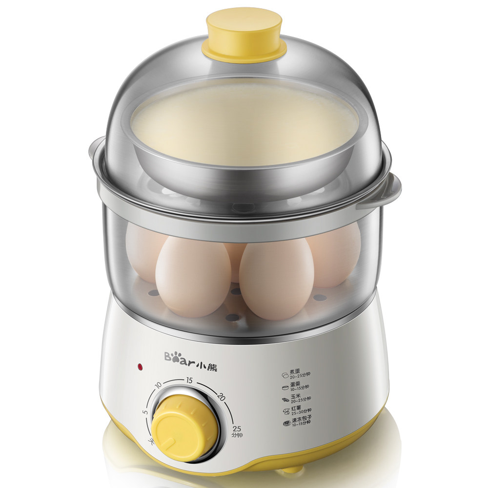 小熊蒸蛋器自动断电煮蛋器家用双层定时小型迷你自动多功能早餐机