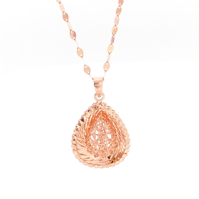 吊坠绮丽珠宝俄罗斯紫金14k金彩金玫瑰金时尚水滴颈饰