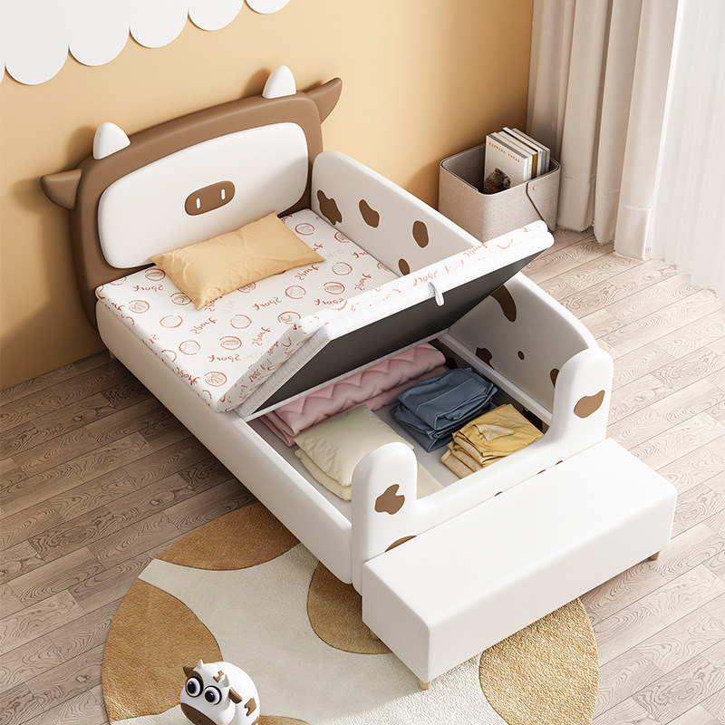 奶牛儿童拼接床男女孩公主婴儿储物加宽床边儿童床