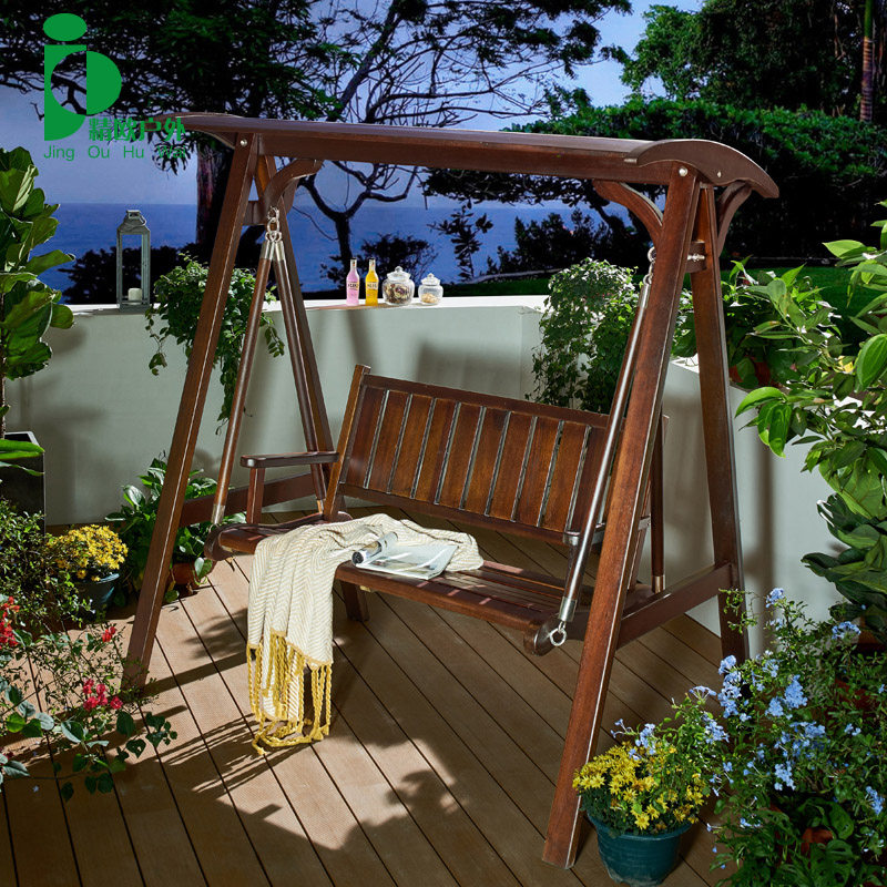 秋千庭院室外实木双人阳台吊椅家用花园摇篮户外秋千