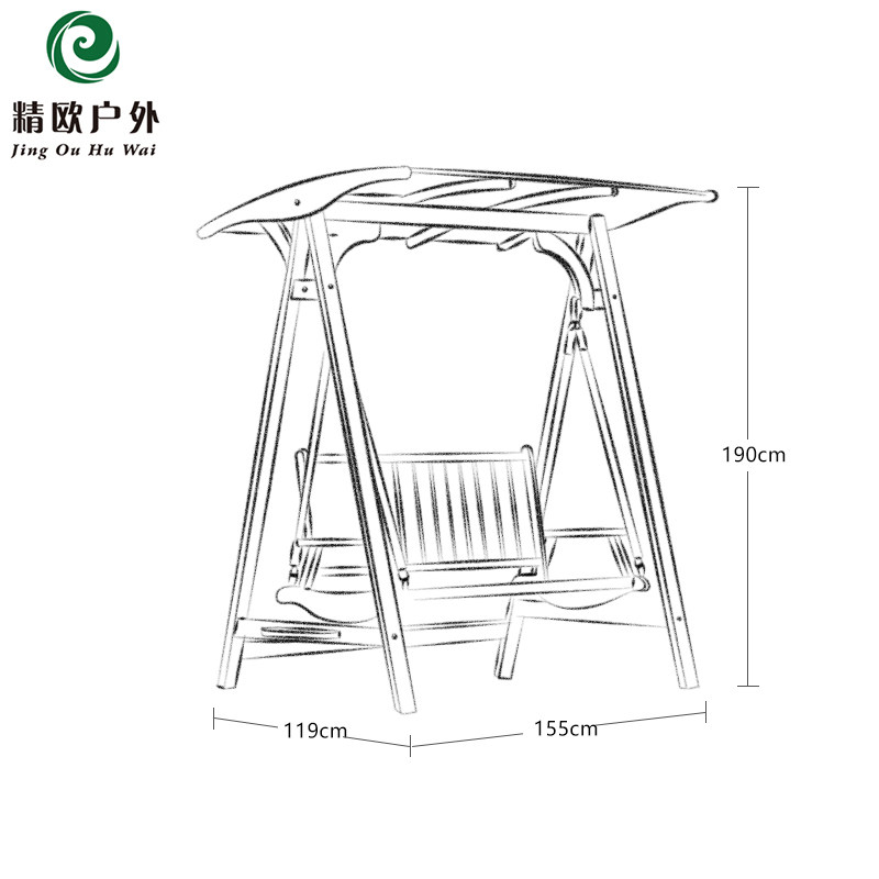 秋千庭院花园户外双人吊椅室内成人现代简约实木户外秋千