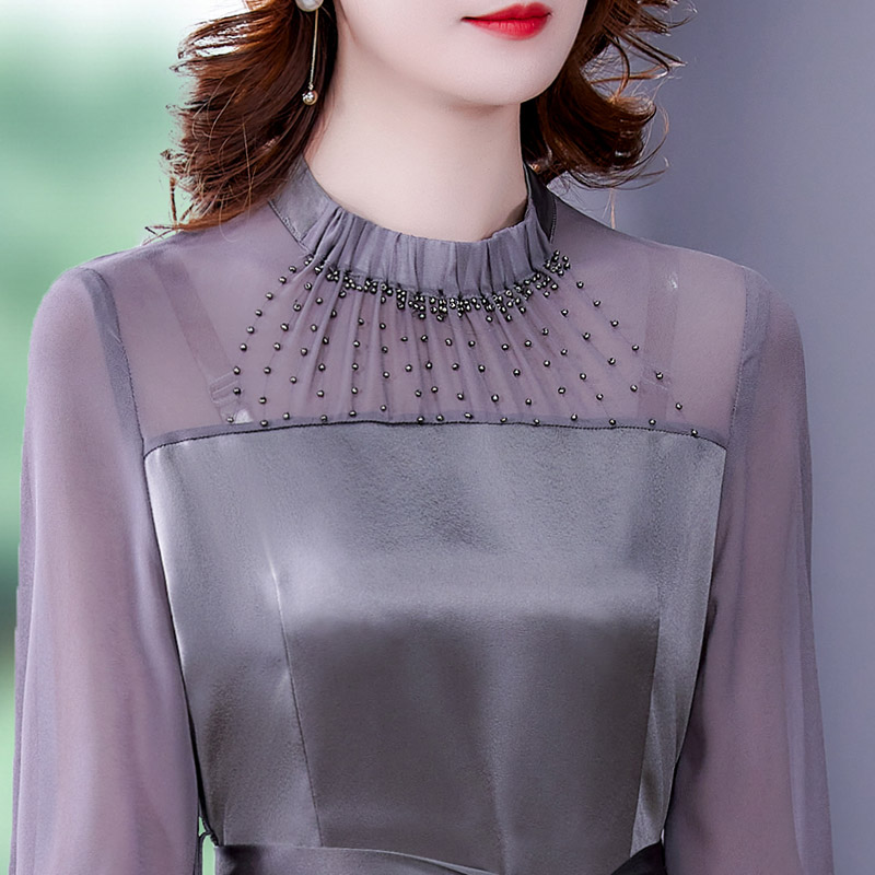 浙朵重磅醋酸缎面妈妈连衣裙杭州丝绸夏天裙子专柜正品牌女装减龄