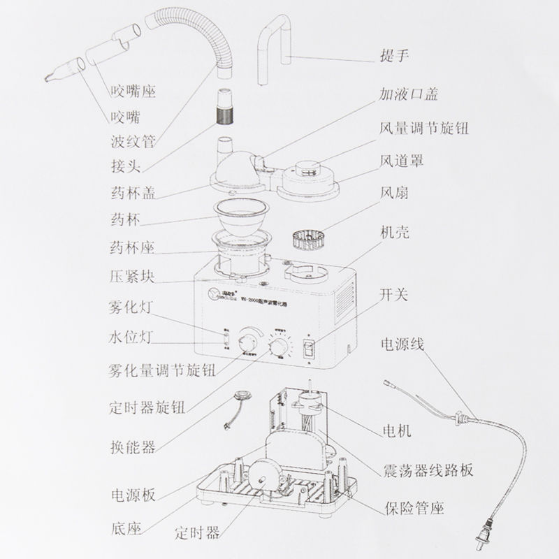 粤华雾化机家用wh2000超声波雾化器眼部儿童成人干涩雾化器