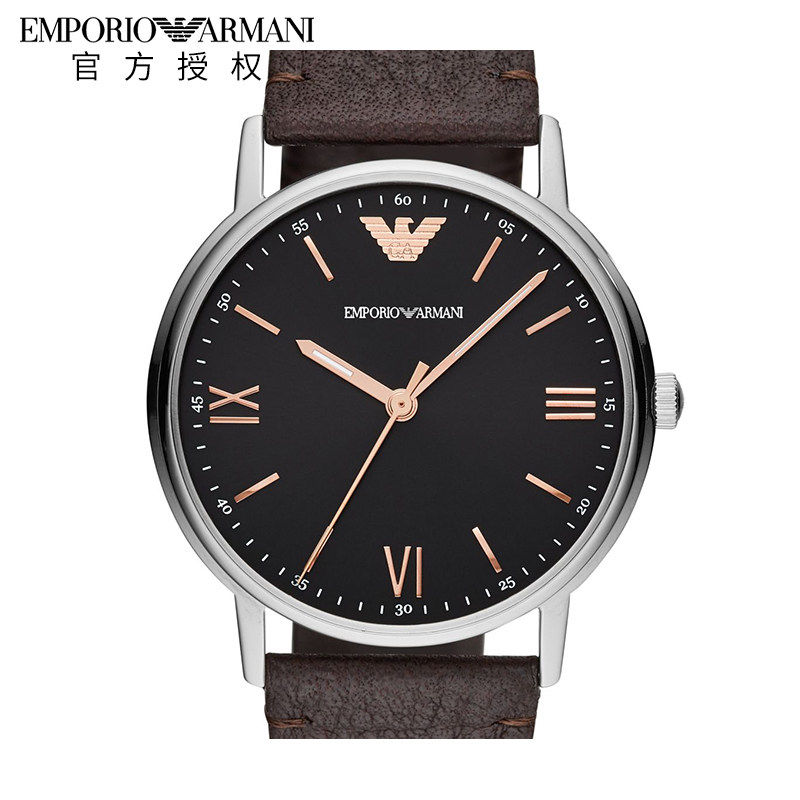 emporio armani阿玛尼男表 休闲简约时尚石英皮带手表男ar11153