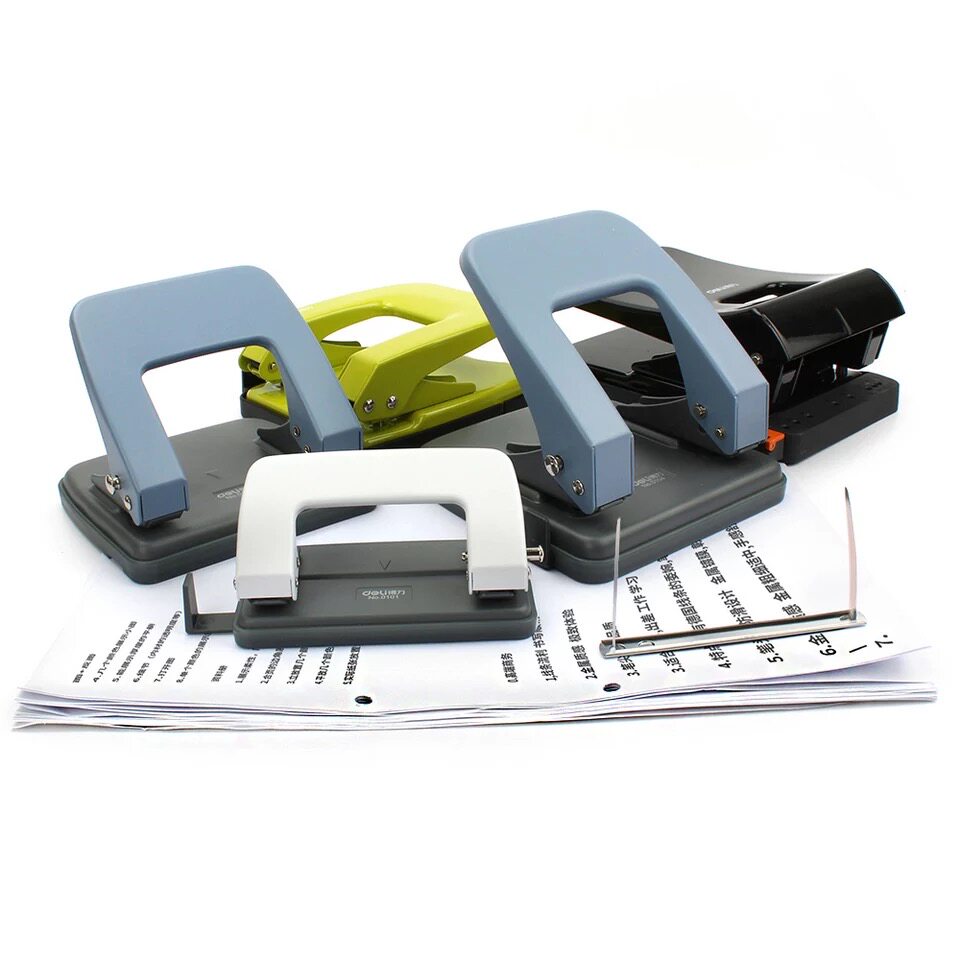 qd手动打洞活页a420双孔打孔机装订得力文件打孔机