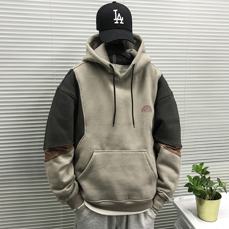 春秋新款连帽潮牌卫衣男潮ins韩版宽松2021年爆款百搭潮流外套男