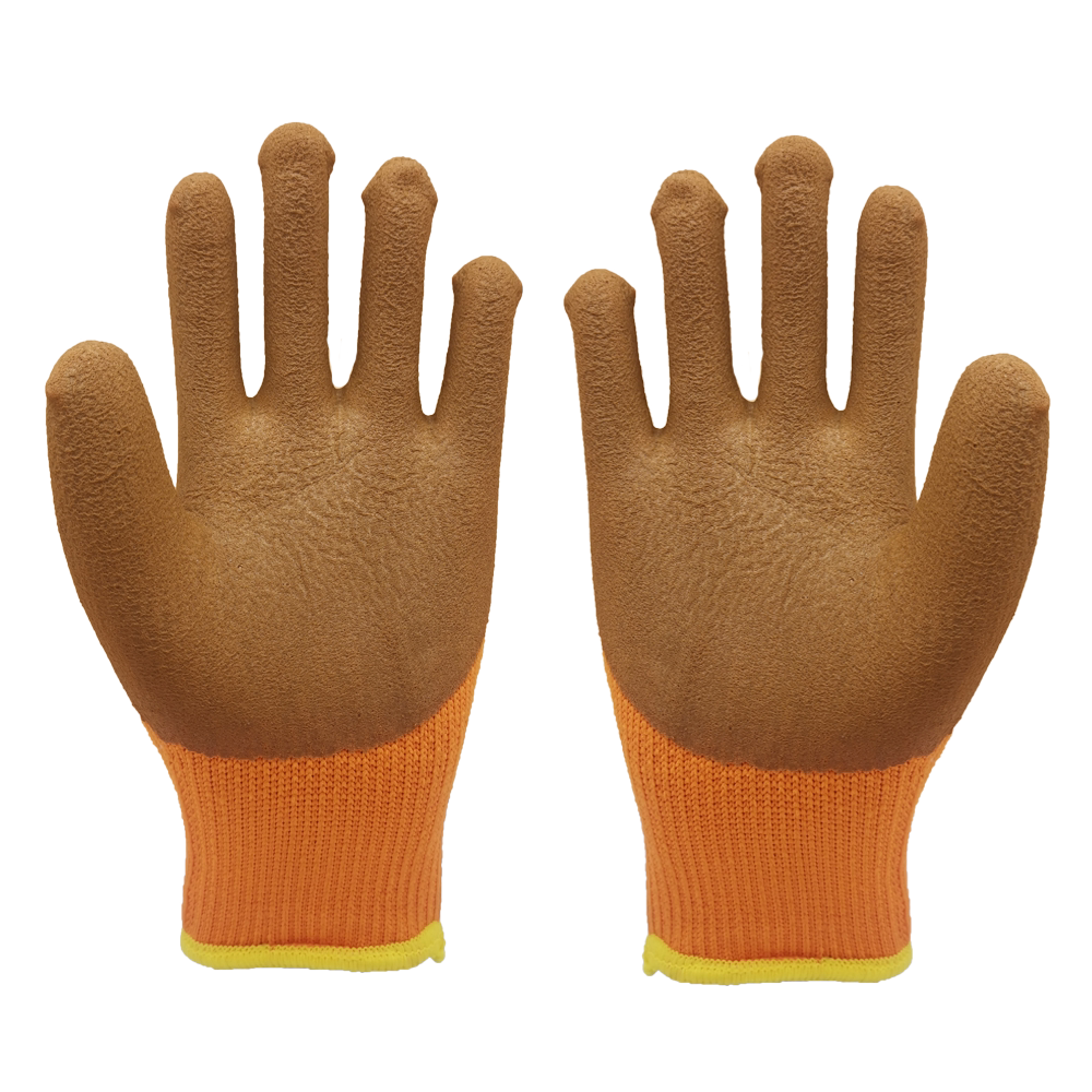 冬季加厚毛圈劳保手套发泡工地舒适耐磨防滑防护手套