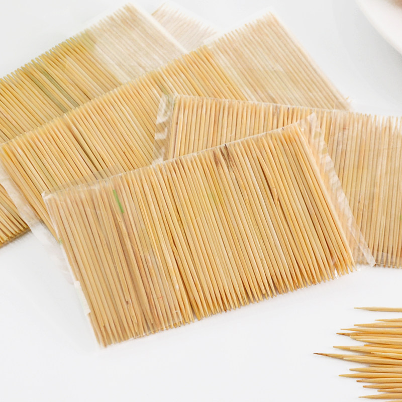 牙签天然竹天然环保酒店家用200支袋装高温消毒牙签