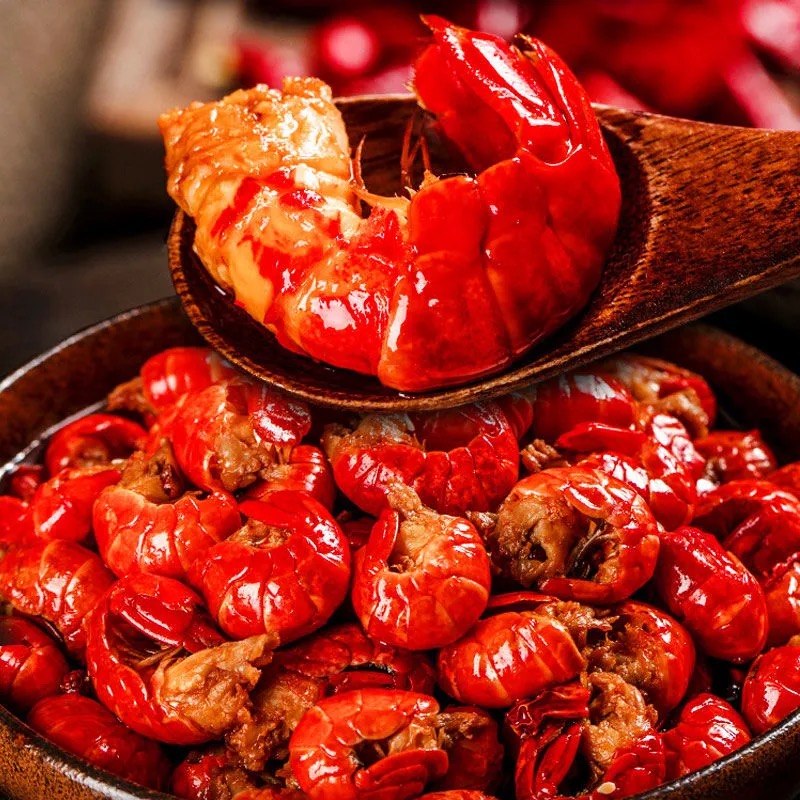 麻辣小龙虾尾即食蒜350g盒装零食十三香虾尾虾球虾类制品