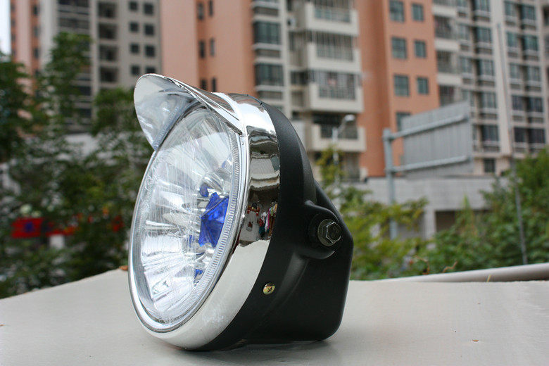 电动三轮车大灯总成led超亮强光通用12v80v改装电动车灯