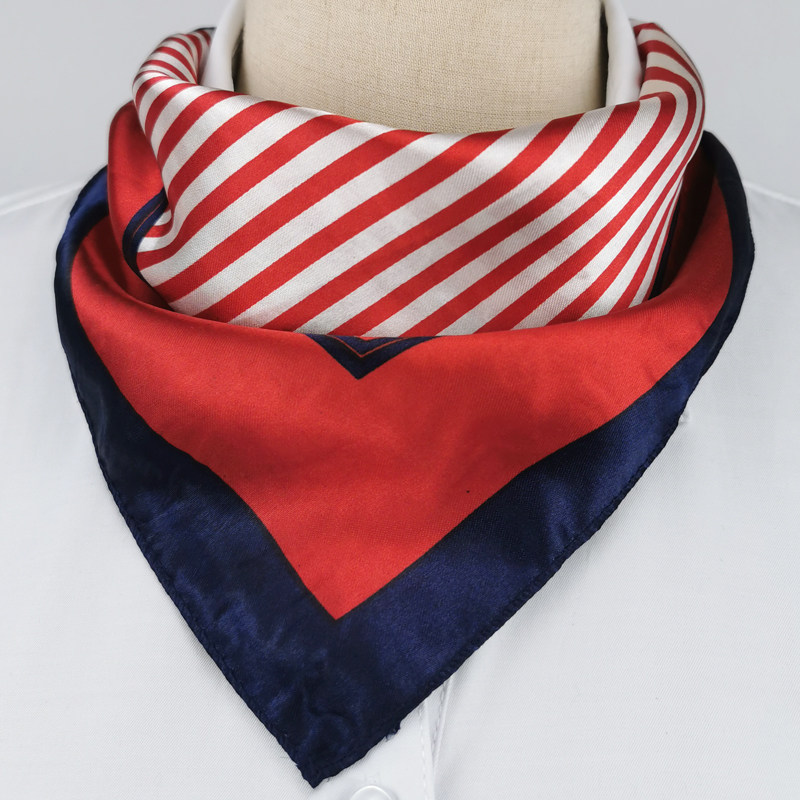 领花银行空姐围巾小方方巾职业丝巾工装女正围巾