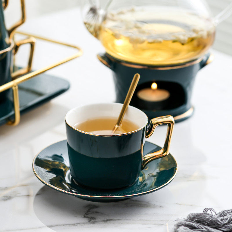 茶具英式奢华北欧下午茶欧式花茶套装陶瓷玻璃花草茶具