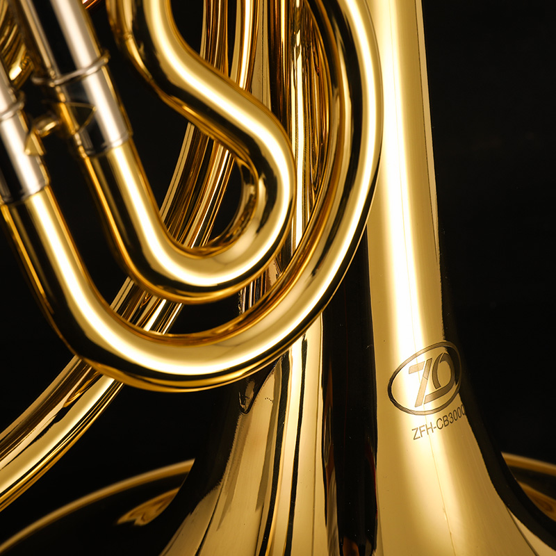 正欧铜管管乐器zfhcb3000漆金高级三键单排学生圆号圆号