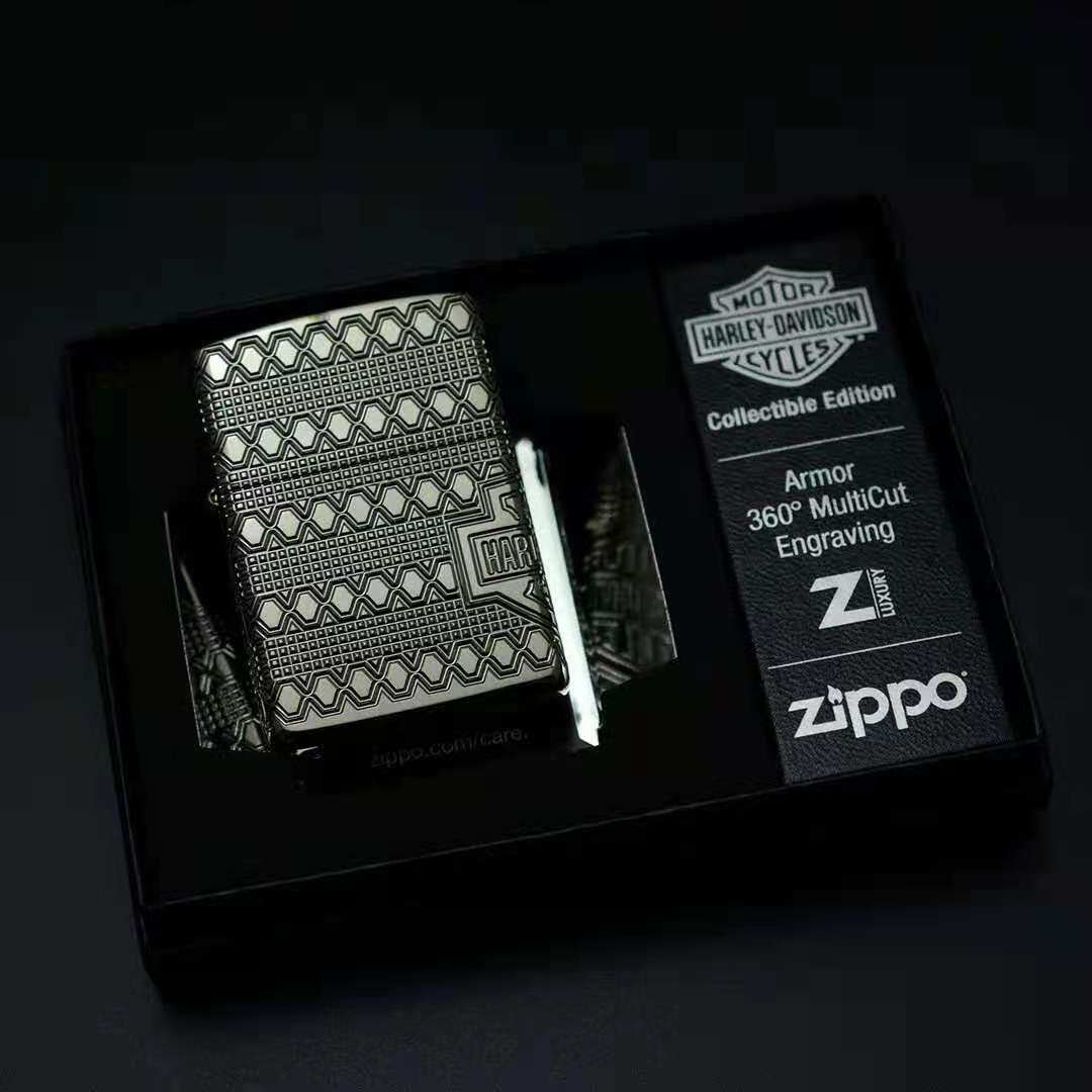 正品zippo打火机哈雷戴维森盔甲四面深雕芝宝2021年度zippo