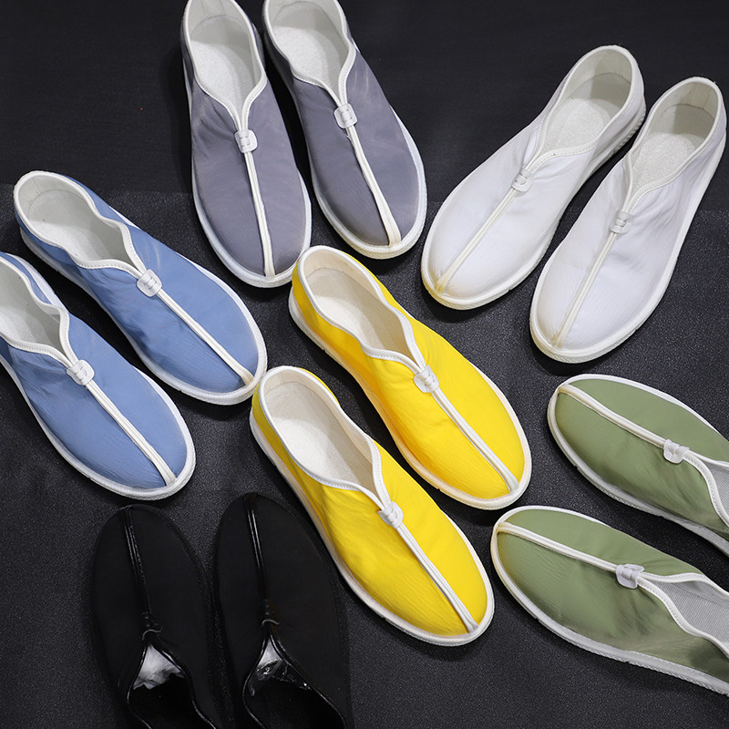 老北京雨伞冰丝帆布布鞋一脚脚蹬懒人休闲中国布鞋