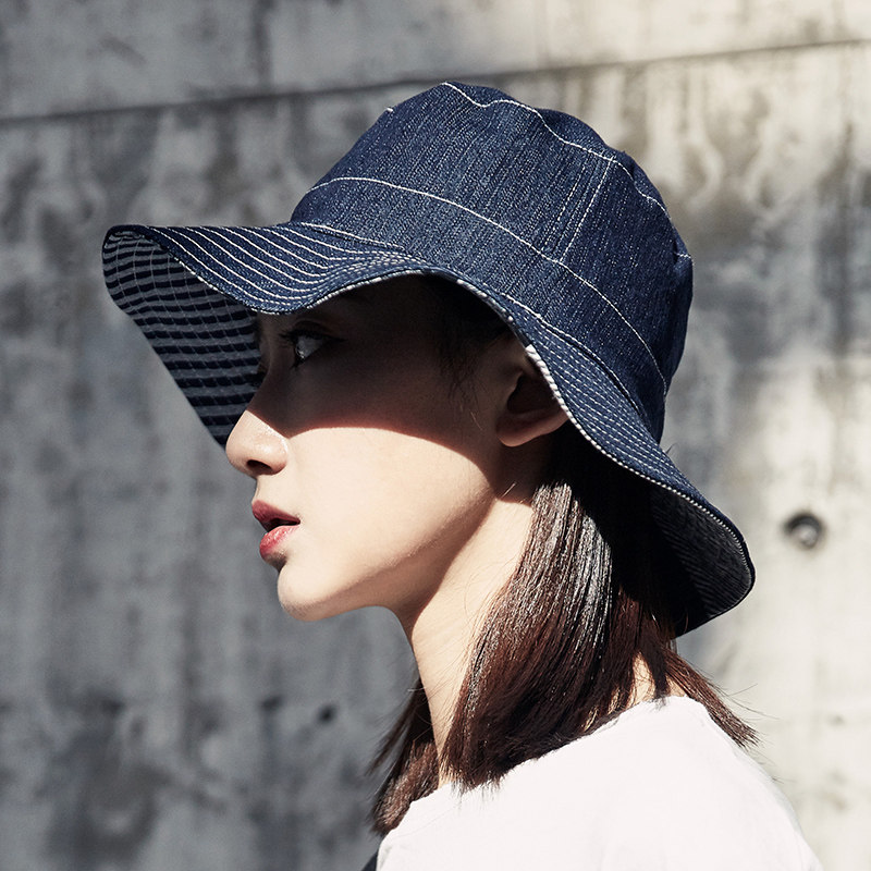 平顶渔夫帽女夏韩版百搭大沿遮阳帽遮脸防晒晒太阳帽子