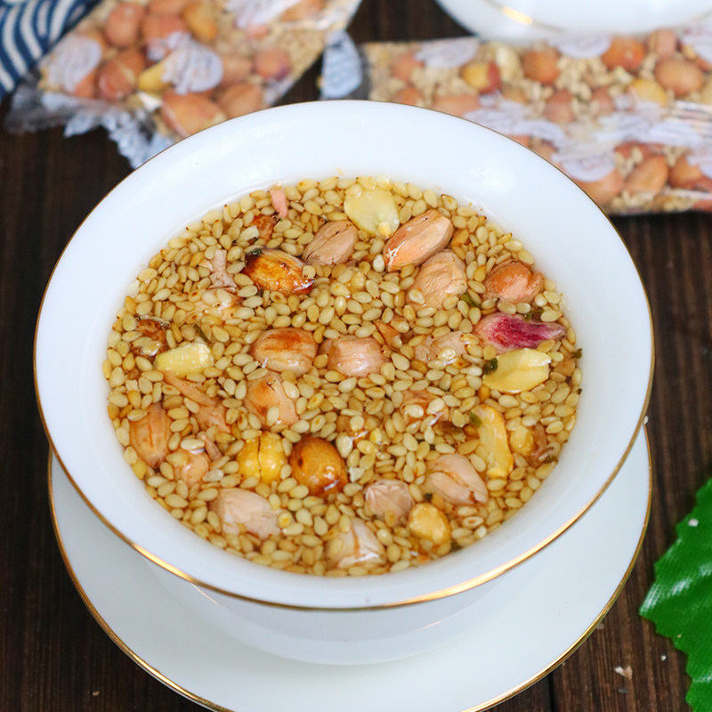 湖南安化水井井巷花生芝麻生姜盐茶大豆擂茶水果