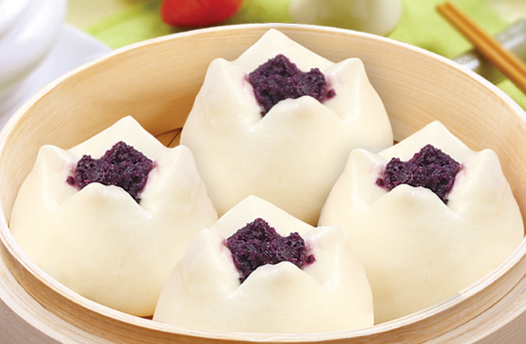 安井开心紫薯包品牌早餐包子点心馒头传统面食包点