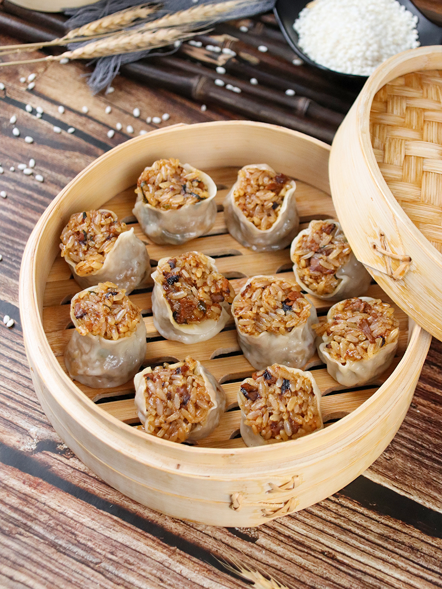 避风鲜肉糯米烧麦美味早茶点心方便速食烧卖包点