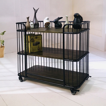 European-style two-storey three-storey dining car wine tea cart cart storage shelf storage shelf manufacturer complete assembly