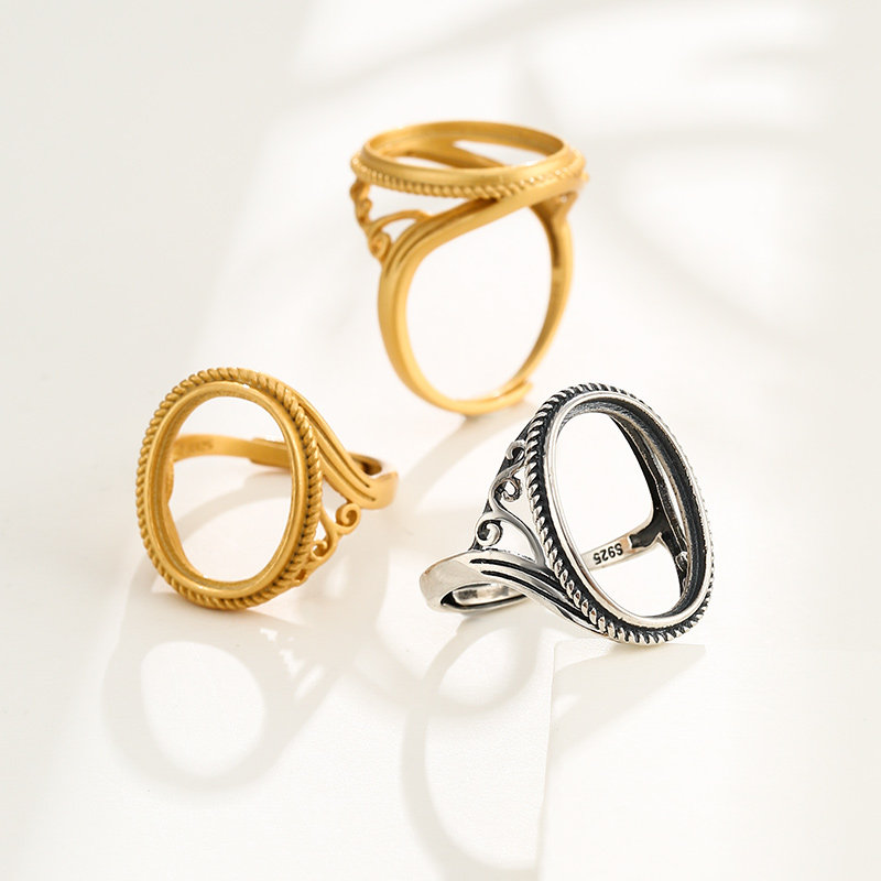 空托复古戒托纯银16缕戒指男女戒指