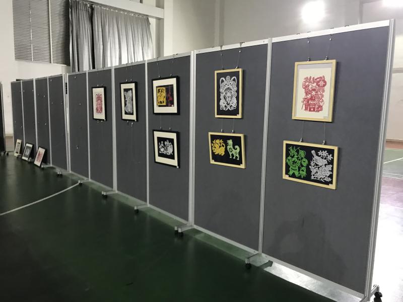 书画展板油画画展展板展架八棱柱书法作品宣传架金属隔断屏风架