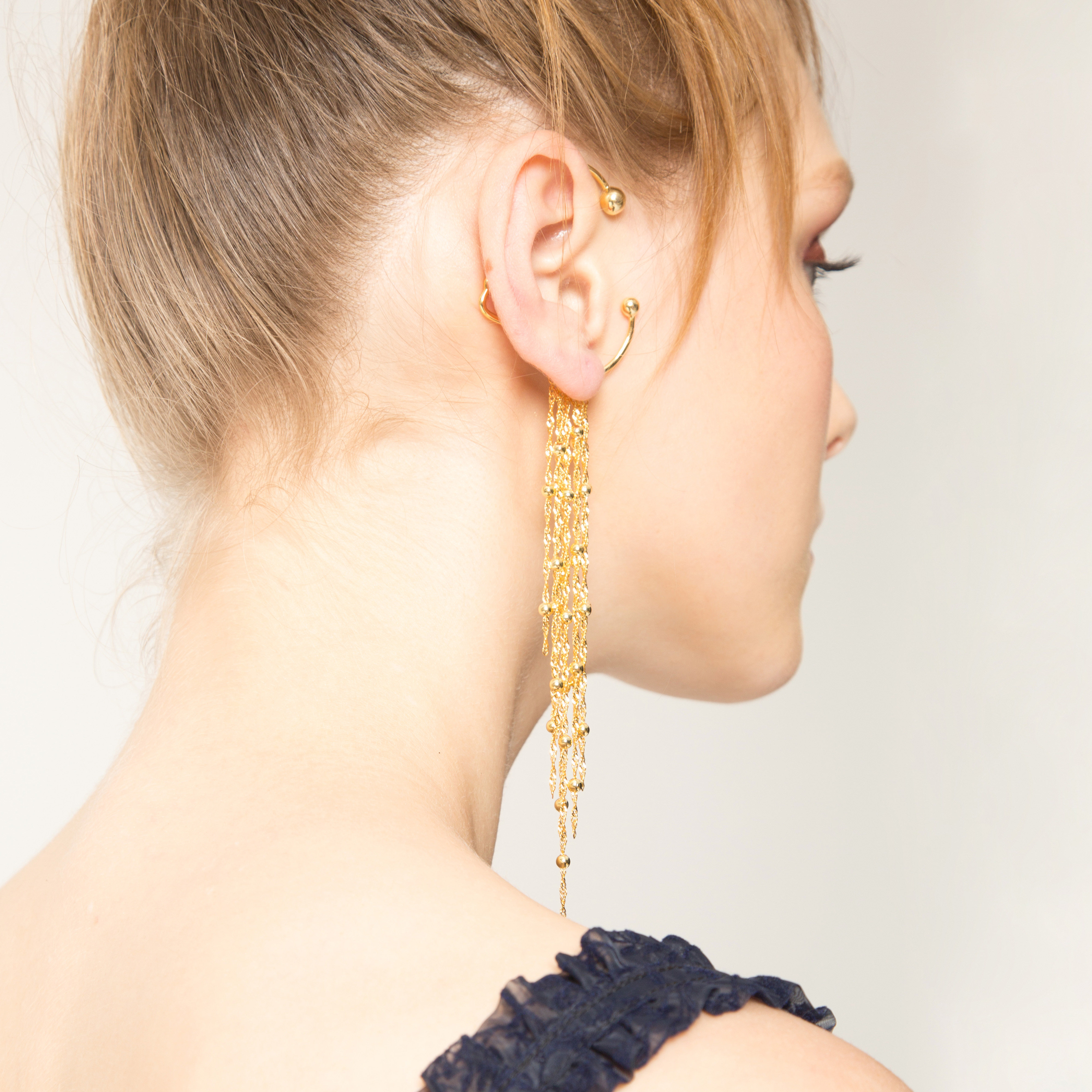 annxu官方流苏耳挂女长款气质法式复古耳饰无耳耳线