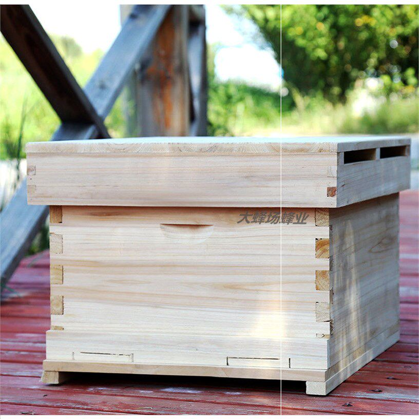 蜜蜂蜂箱标准养蜂全套养蜂箱煮蜡杉木中蜂七框十框蜂巢箱包邮