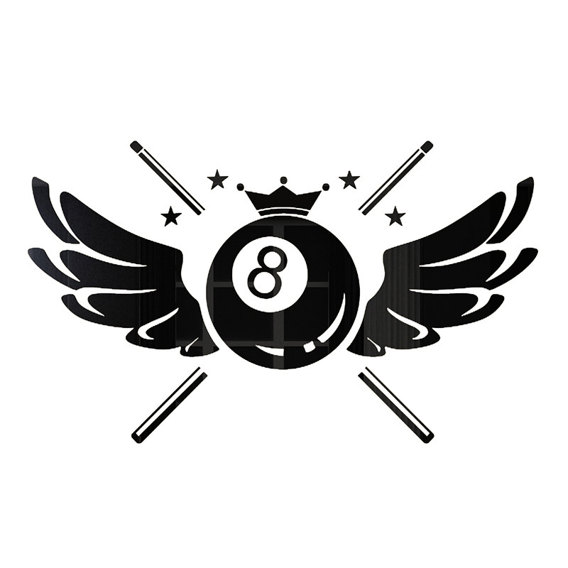 台球室桌球厅斯诺克俱乐部吧台背景墙面装饰品创意亚克力壁纸贴画-mc