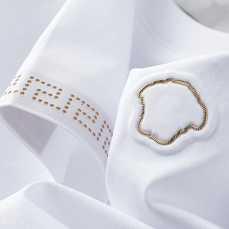 TXV轻奢级欧货夏季薄款双丝光棉质白色t恤短袖男修身体恤半袖男士