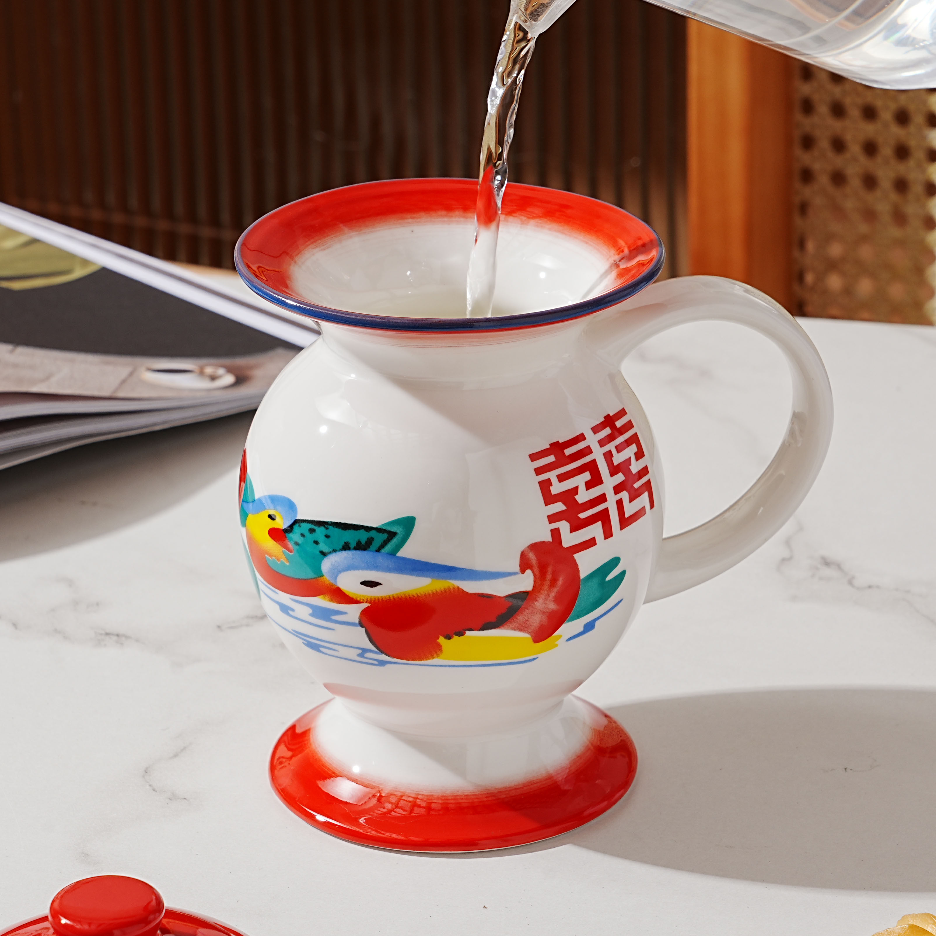 搞怪陶瓷痰盂水杯创意国潮情侣痰罐夜壶茶杯马克杯