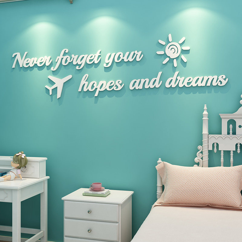 创意ins文字贴纸自粘现代简约家居墙贴布置客厅软装墙贴