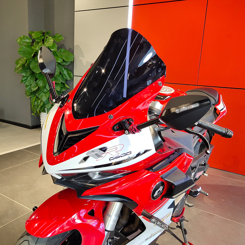适用于钱江qjmotor600rr改装加高风挡竞技挡风玻璃摩托车前挡风