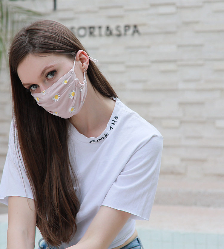 网红口罩新款小雏菊粉色可爱薄款爆款女防晒夏天口罩