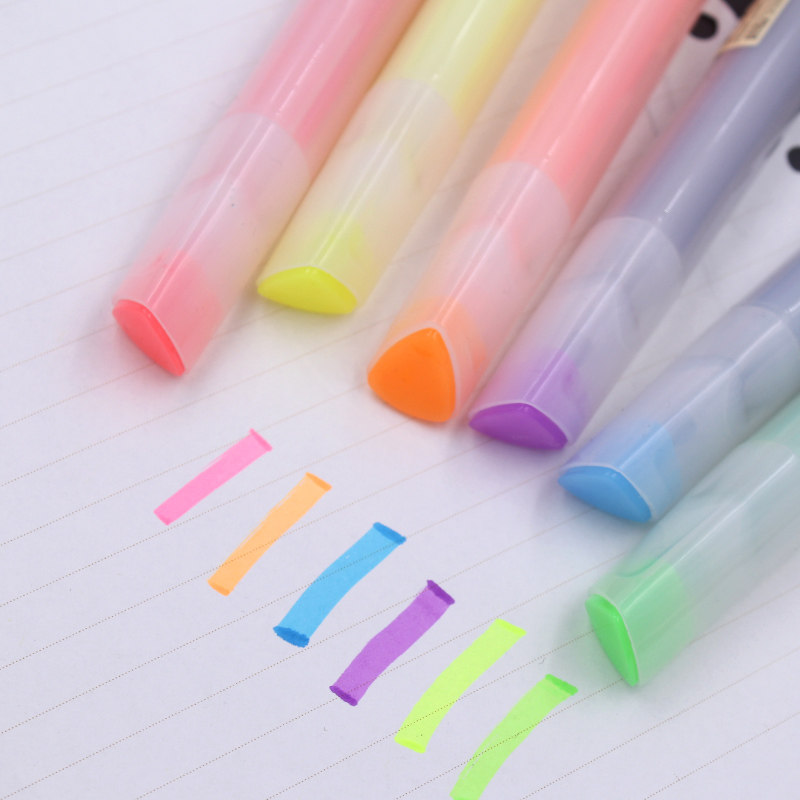 点石ds819三角大容量荧光笔粗杆彩色记号重点标记荧光笔