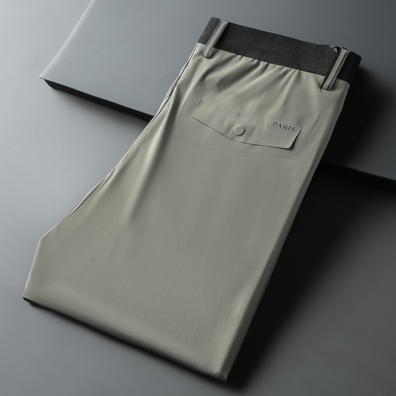 2022夏季轻奢冰丝滑弹力休闲裤男休闲修身小直筒轻薄凉爽运动西裤