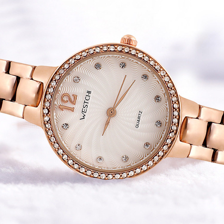 westchi西驰新款时尚精美钢带防水女士石英表国产腕表