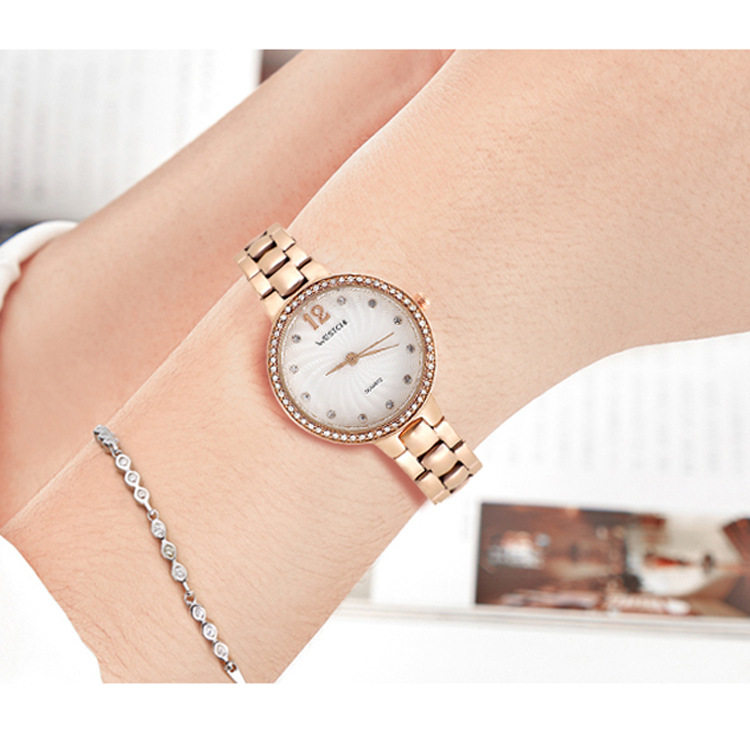 westchi西驰新款时尚精美钢带防水女士石英表国产腕表