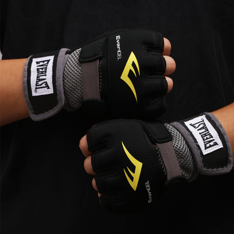 everlast拳击半指手套男成人运动健身手套mma格斗散打搏击ufc拳套