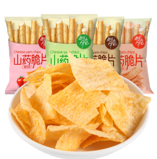 洽洽山药脆片75g5袋恰恰喀吱薄片薯片办公室膨化食品