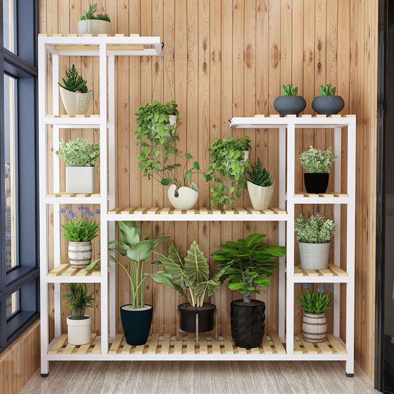 隔断花架多层家用铁艺置物创意落地式阳台植物花架