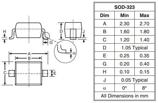 【二极管】1n4007 sod523/sod323/sod