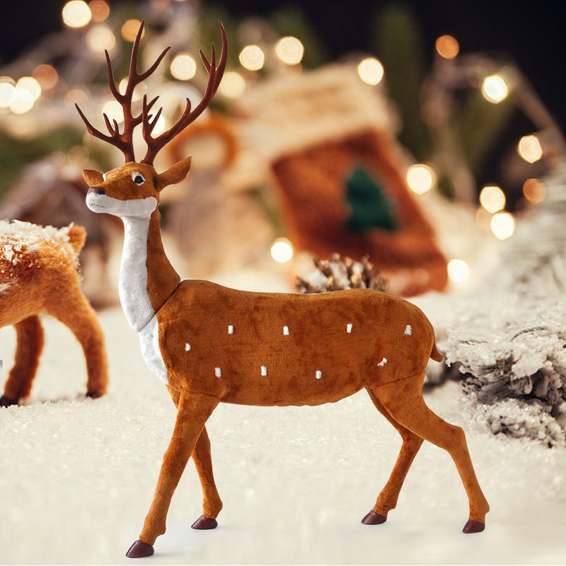 圣诞摆件装饰品仿真麋鹿梅花鹿大鹿小鹿圣诞节商场圣诞装饰品