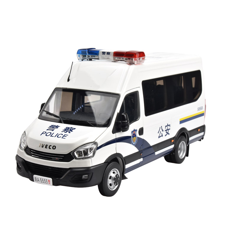 依维柯特警车模南京欧胜商务车警车合金汽车模型车模