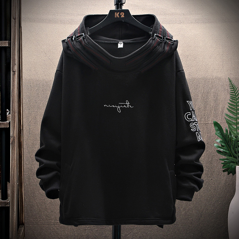 春季叠穿高领卫衣男潮流韩版宽松百搭帅气休闲帽衫小众设计感外套