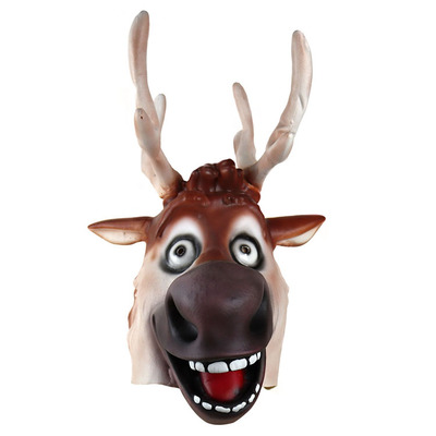 动漫冰雪奇缘2frozen圣诞麋鹿动物面具乳胶头套舞会cosplay周边