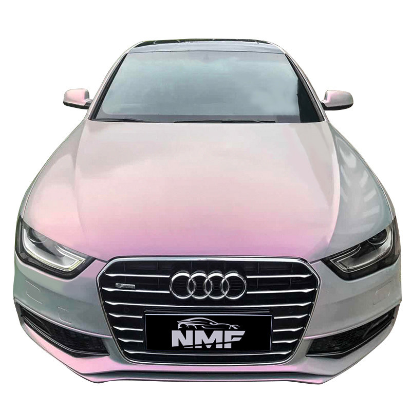 汽车贴纸车衣车身特斯拉双色车改白双色镭射火山灰改色膜