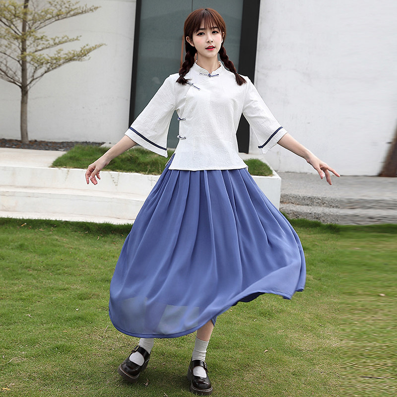 国风民国学生装复古古风毕业班五四青年演出服中国民族服装