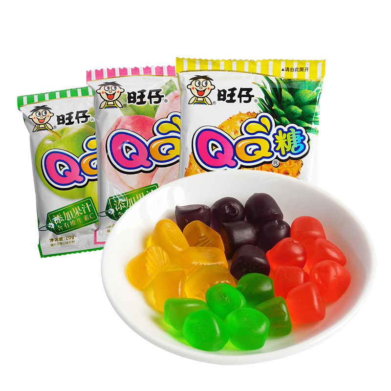 旺仔qq软糖儿童零食食品糖果旺旺橡皮糖水果糖糖果
