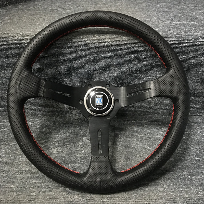 方向盘汽车改装赛车飞度gk5竞技快拆nd真皮通用型方向盘